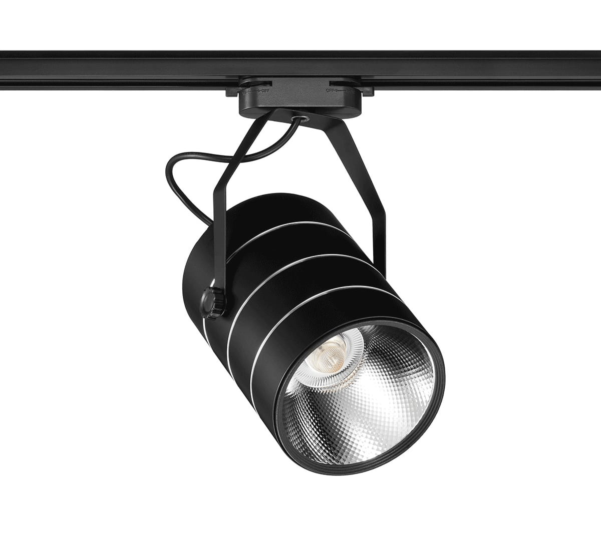 Lampa LED czarna do szyn 1-fazowych 30W barwa 4000K