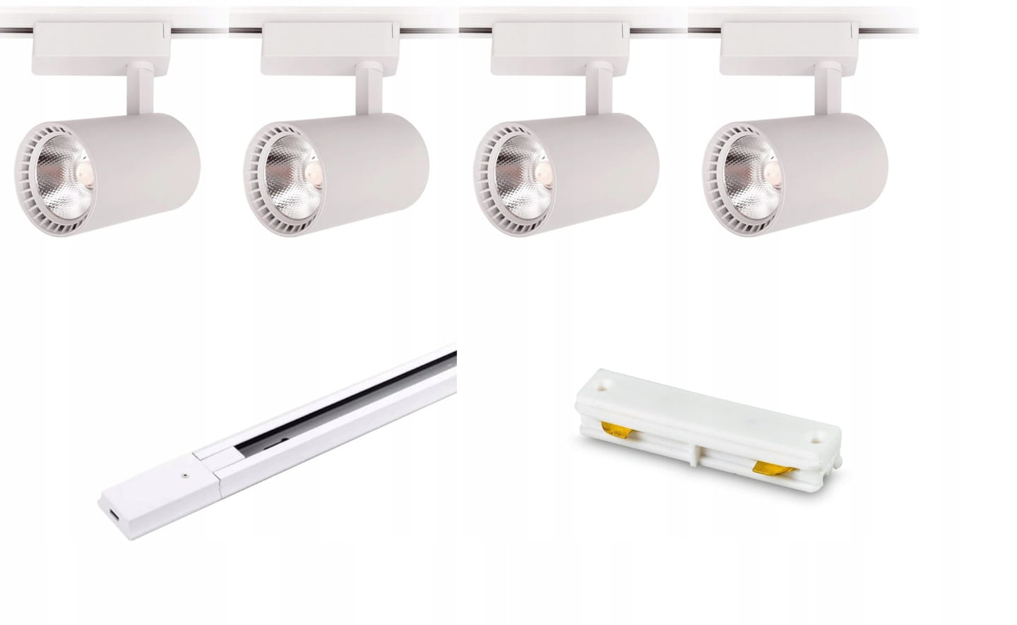 Zestaw 4x lampa na szynę BIAŁA 30W 4000K + szyna 3 m