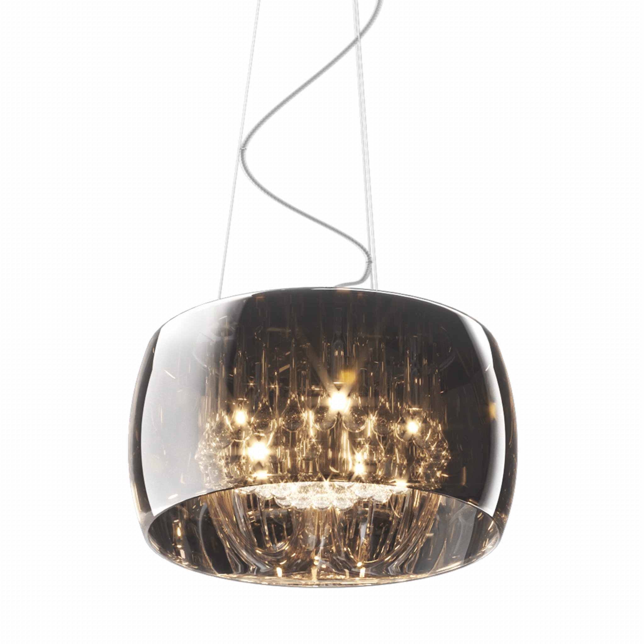 Żyrandol kryształowy CRYSTAL 5-punktowy chrom — żyrandol glamour do salonu, trzonek G9