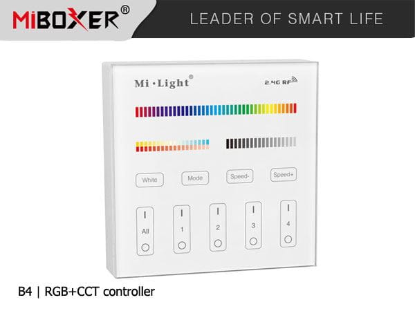 Mi.Light Miboxer panel naścienny 4-strefowy RGB+WW+CW biały
