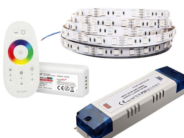 Zestaw do oświetlenia taśma LED RGB IP65 5mb + pilot + sterownik + zasilacz
