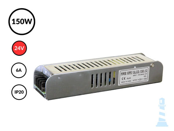 Zasilacz SLC 24V 6,3A 150W IP20 — modułowy zasilacz do długiej taśmy LED 24V