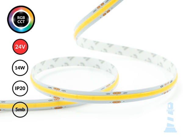 5mb / TAŚMA LED COB 24V / 14W / 576 LED/1m / IP20 / RGB / 10mm