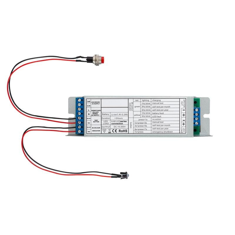 Zestaw Awaryjny do Opraw LED Światło Niestałe z Przyciskiem Autotest 5W