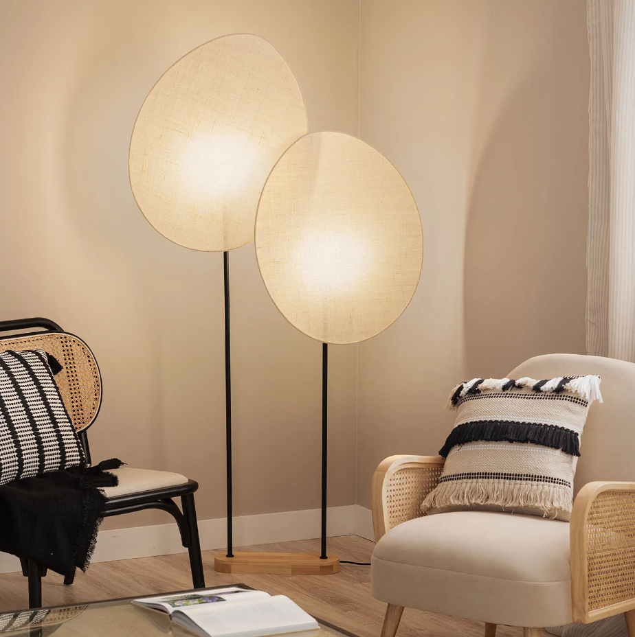 Lampa podłogowa Elliptica 2xE27 metal/tkanina